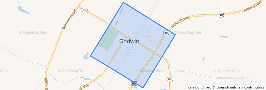 Mapa de ubicacion de Godwin.