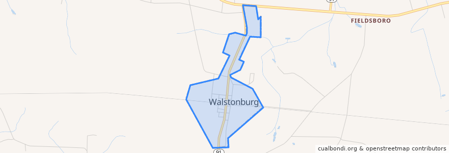 Mapa de ubicacion de Walstonburg.