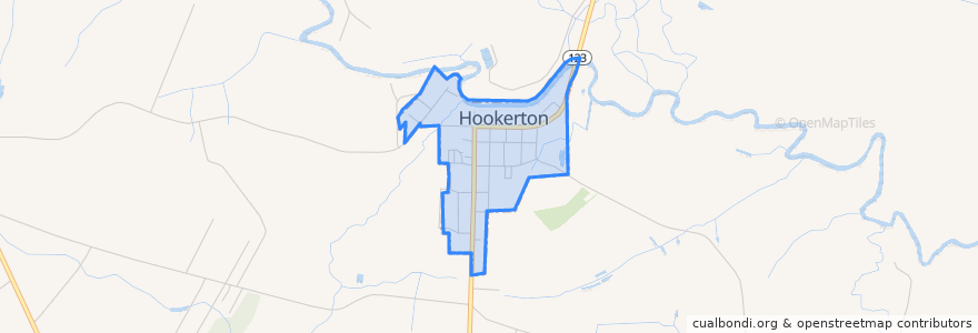 Mapa de ubicacion de Hookerton.