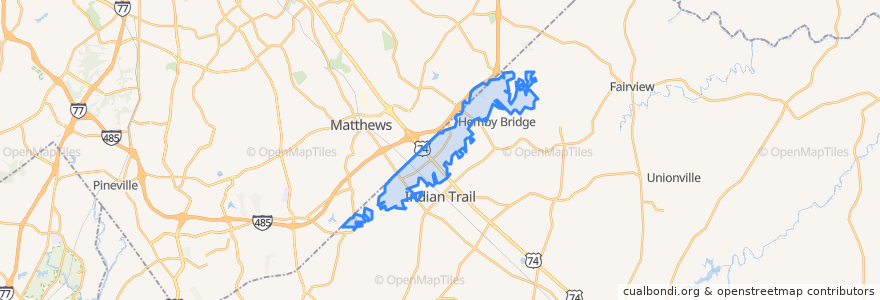 Mapa de ubicacion de Stallings.