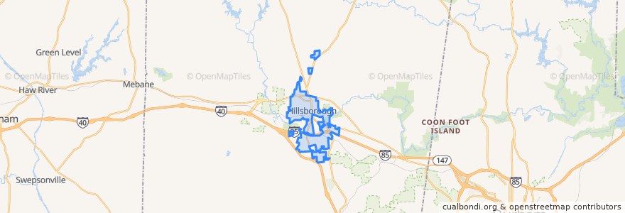 Mapa de ubicacion de Hillsborough.