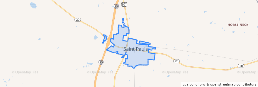 Mapa de ubicacion de St. Pauls.