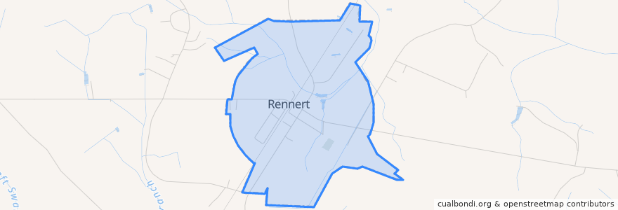 Mapa de ubicacion de Rennert.