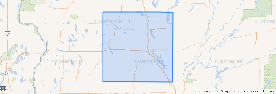 Mapa de ubicacion de Barron County.