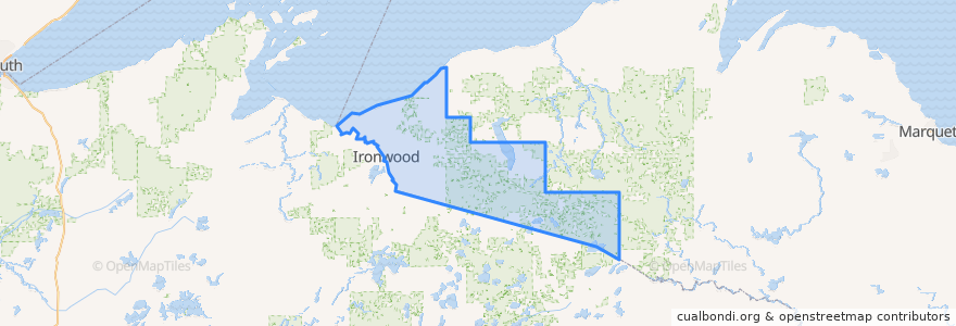 Mapa de ubicacion de Gogebic County.