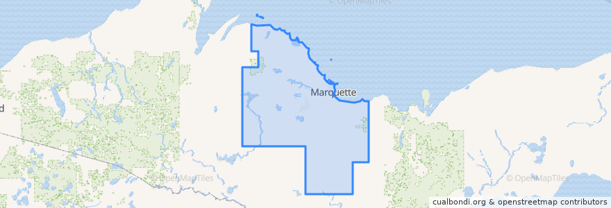 Mapa de ubicacion de Marquette County.