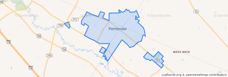 Mapa de ubicacion de Pembroke.