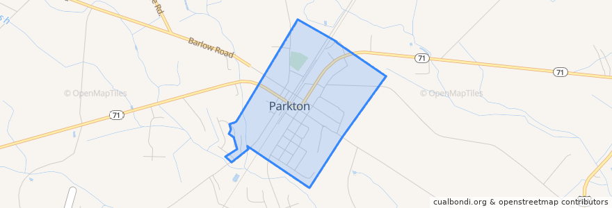 Mapa de ubicacion de Parkton.