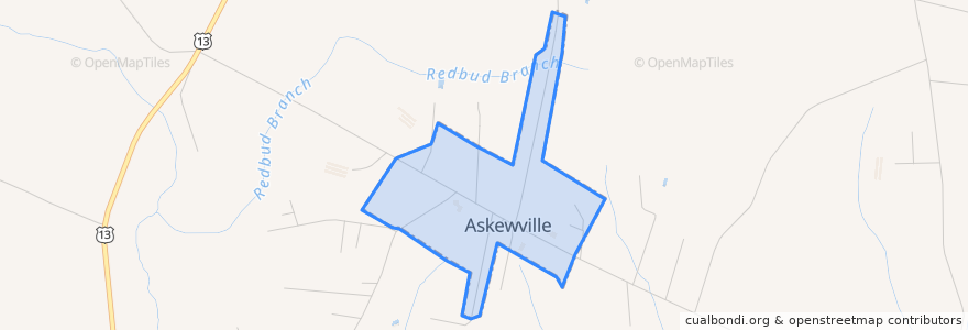 Mapa de ubicacion de Askewville.