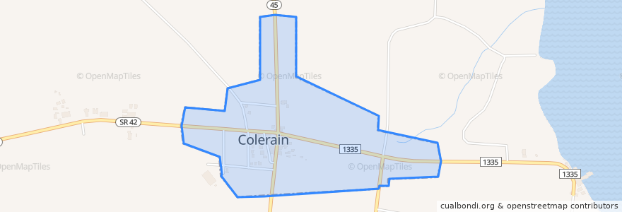 Mapa de ubicacion de Colerain.