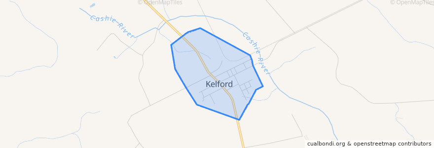 Mapa de ubicacion de Kelford.