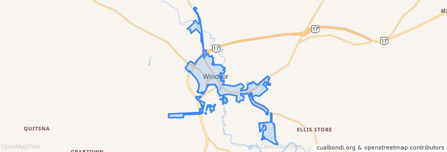 Mapa de ubicacion de Windsor.