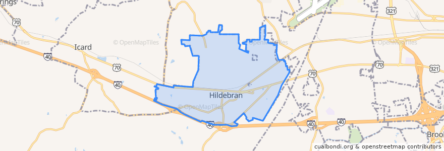 Mapa de ubicacion de Hildebran.