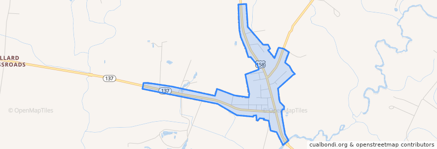 Mapa de ubicacion de Gatesville.