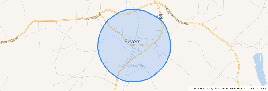 Mapa de ubicacion de Severn.