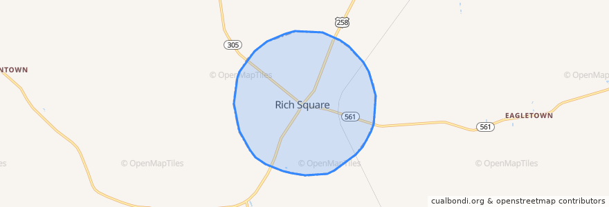 Mapa de ubicacion de Rich Square.