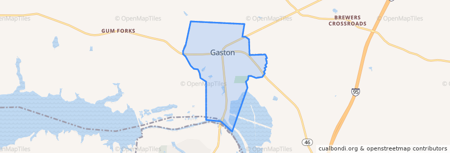 Mapa de ubicacion de Gaston.