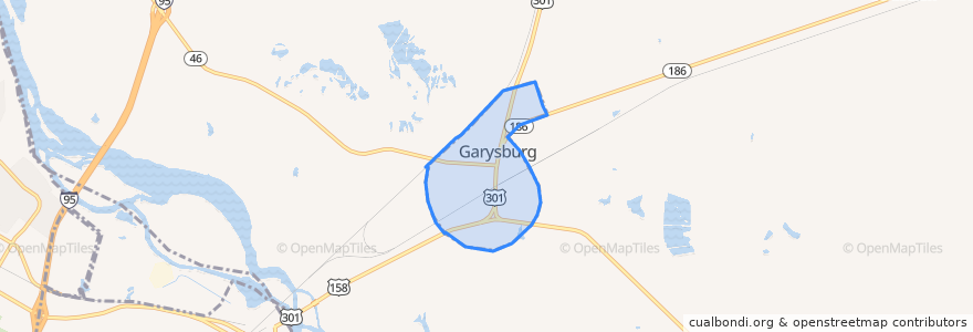 Mapa de ubicacion de Garysburg.