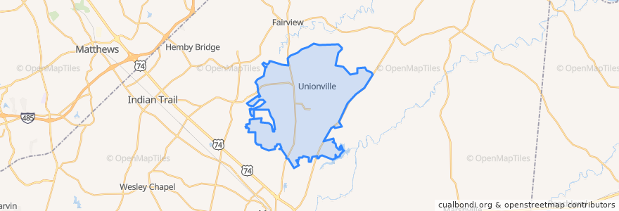 Mapa de ubicacion de Unionville.