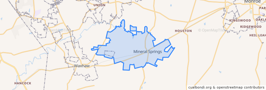 Mapa de ubicacion de Mineral Springs.