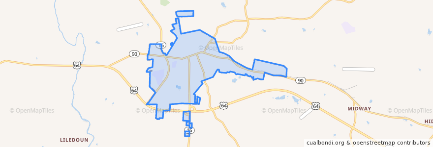Mapa de ubicacion de Taylorsville.