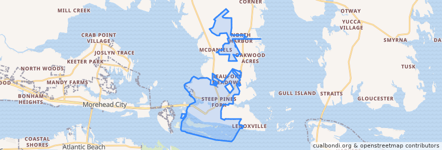 Mapa de ubicacion de Beaufort.