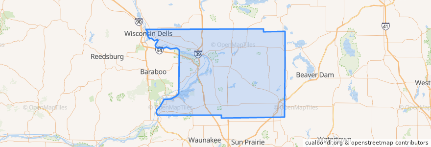 Mapa de ubicacion de Columbia County.