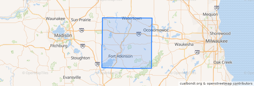 Mapa de ubicacion de Jefferson County.