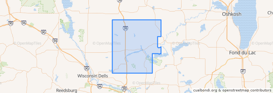 Mapa de ubicacion de Marquette County.