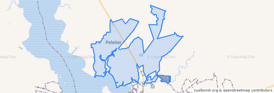 Mapa de ubicacion de Peletier.