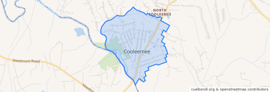 Mapa de ubicacion de Cooleemee.