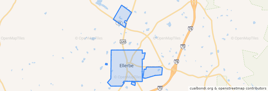 Mapa de ubicacion de Ellerbe.