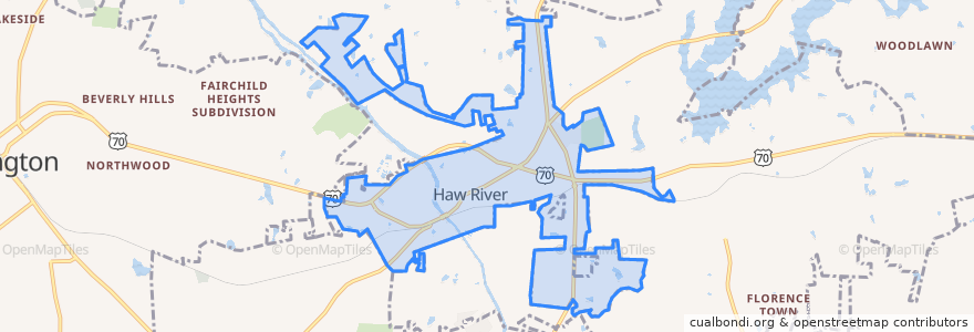 Mapa de ubicacion de Haw River.