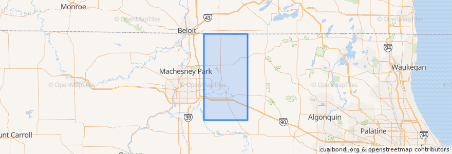 Mapa de ubicacion de Boone County.