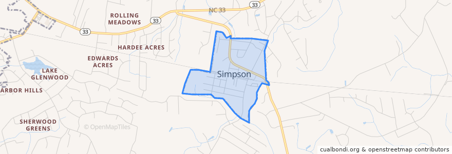 Mapa de ubicacion de Simpson.