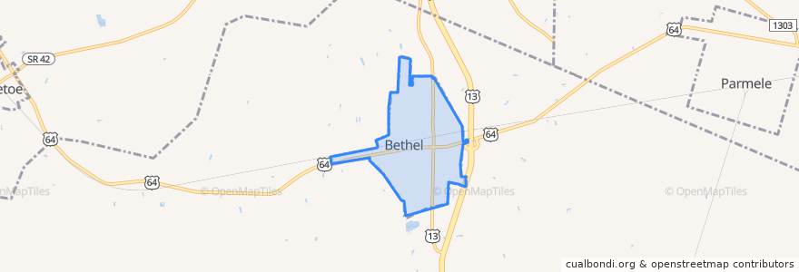 Mapa de ubicacion de Bethel.