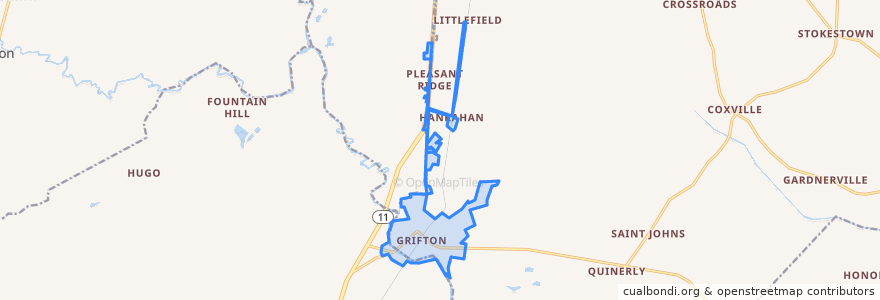 Mapa de ubicacion de Grifton.