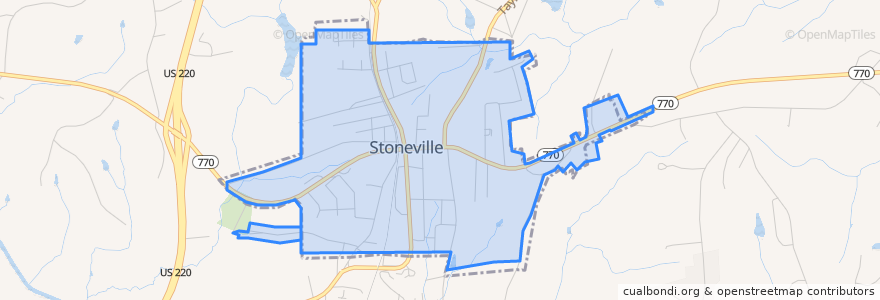 Mapa de ubicacion de Stoneville.
