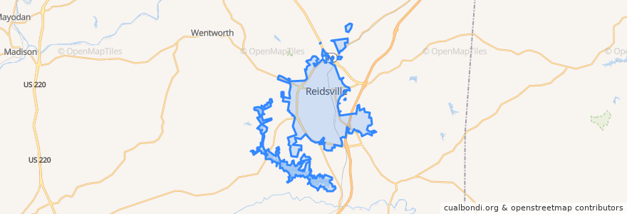 Mapa de ubicacion de Reidsville.