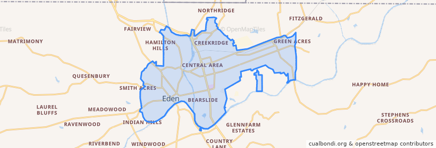 Mapa de ubicacion de Eden.