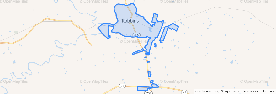 Mapa de ubicacion de Robbins.