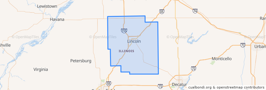 Mapa de ubicacion de Logan County.