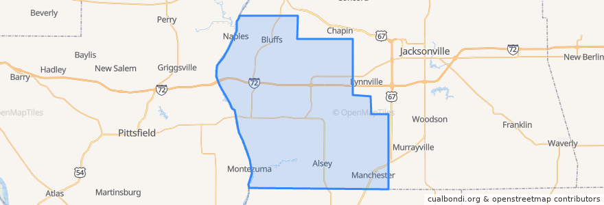 Mapa de ubicacion de Scott County.