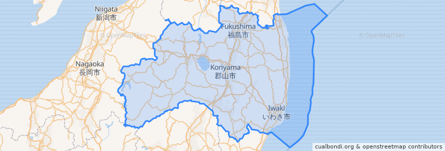 Mapa de ubicacion de Prefettura di Fukushima.