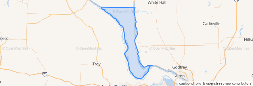 Mapa de ubicacion de Calhoun County.