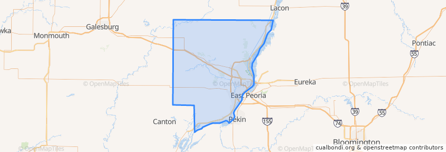 Mapa de ubicacion de Peoria County.