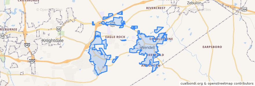 Mapa de ubicacion de Wendell.