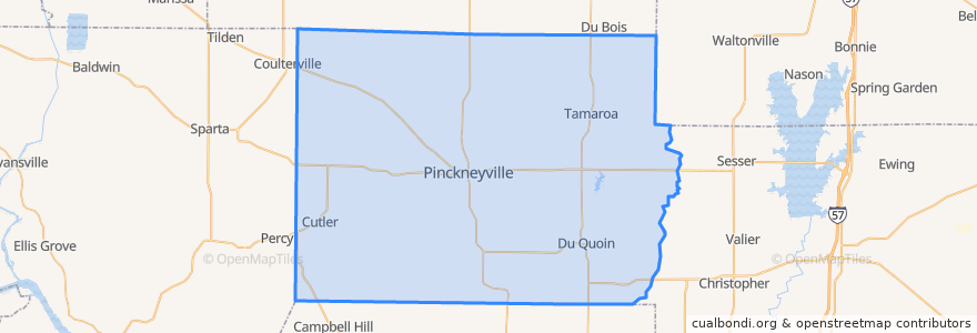 Mapa de ubicacion de Perry County.