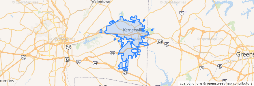 Mapa de ubicacion de Kernersville.