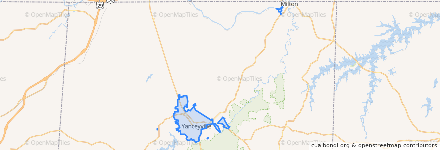 Mapa de ubicacion de Yanceyville.